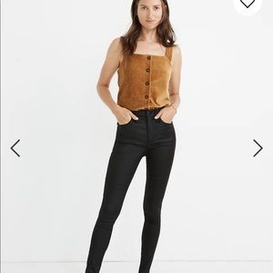 Madewell black shiny coated jeans - GUC - size 28